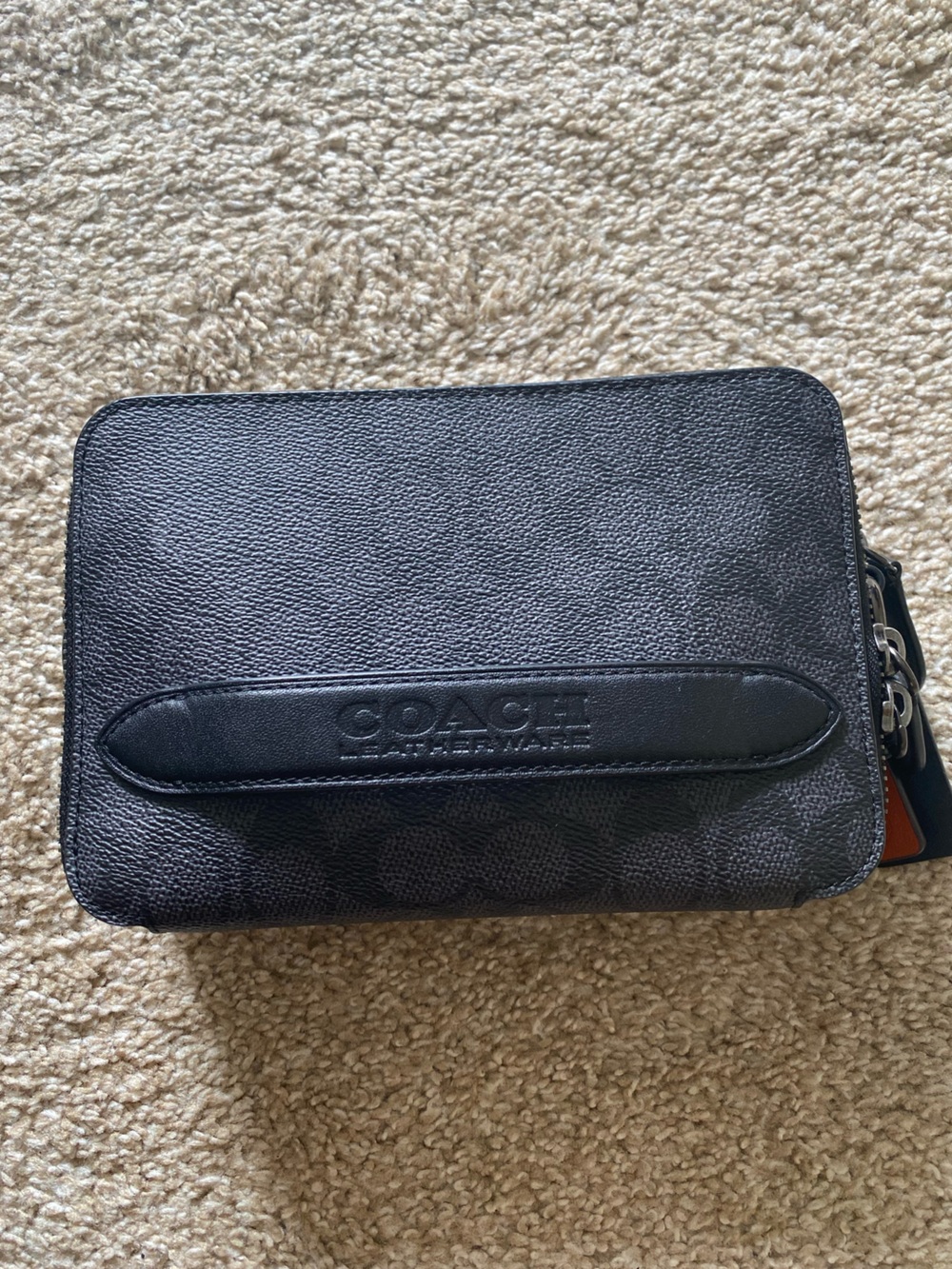 Coach Charter Men's Black Signature canvas crossbody